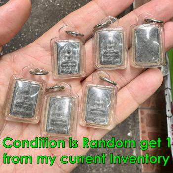 Antique 100y Buddha Iron Somdej Shield Life Protection Fortune Thai Amulet 15462